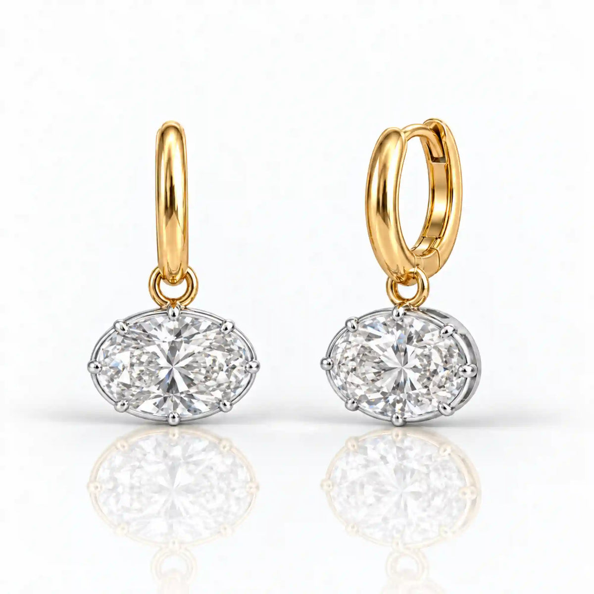 Showgirl Oval Cut Drop Earrings
