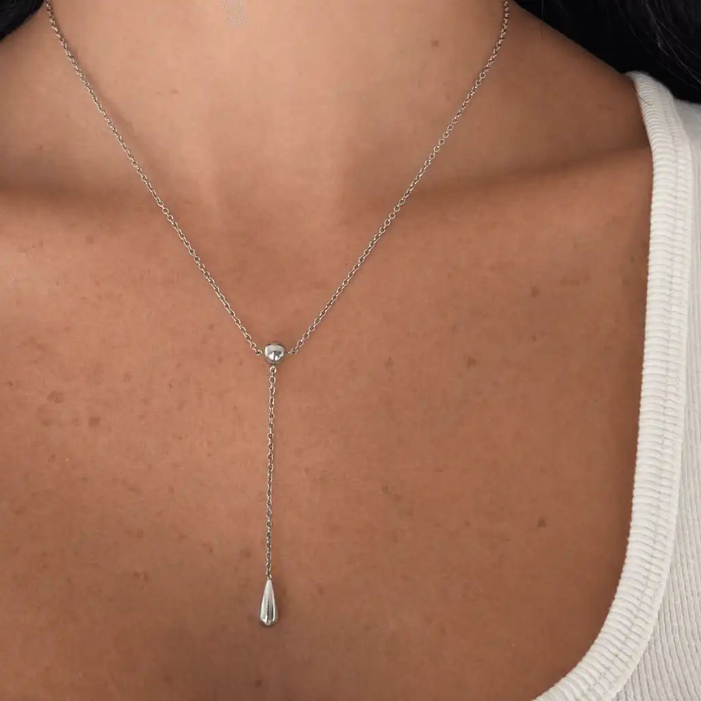 Luna Drop Lariat Necklace