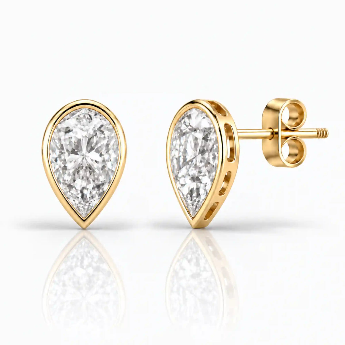 Radiant Aura Pear Cut Stud Earrings