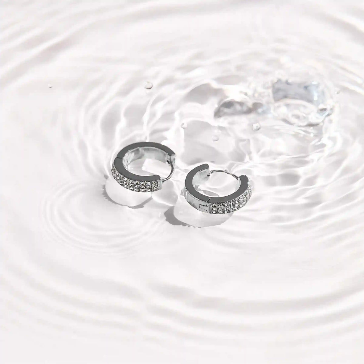 Pavé Crystal Huggie Hoop Earrings