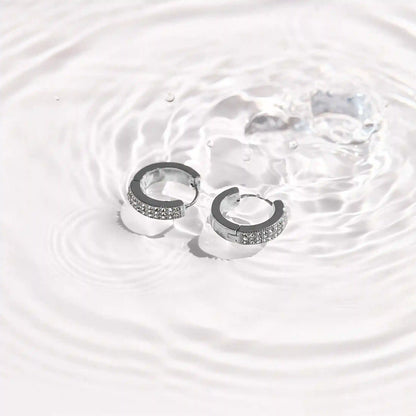 Pavé Crystal Huggie Hoop Earrings