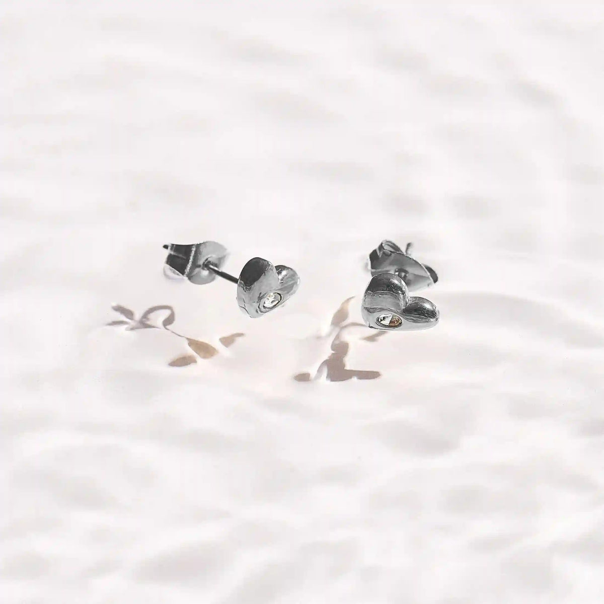 Crystal Heart Stud Earrings