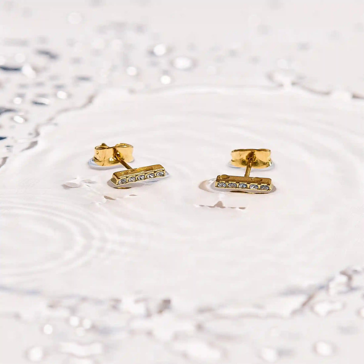 Crystal Bar Stud Earrings