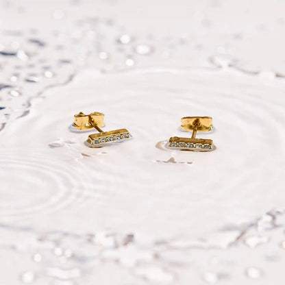 Crystal Bar Stud Earrings