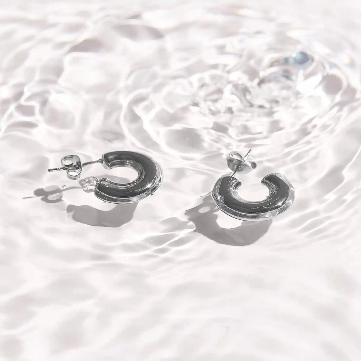 Chunky Curved Hoop Earrings