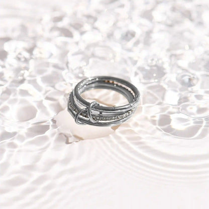 Stacked Linked Crystal Band Ring