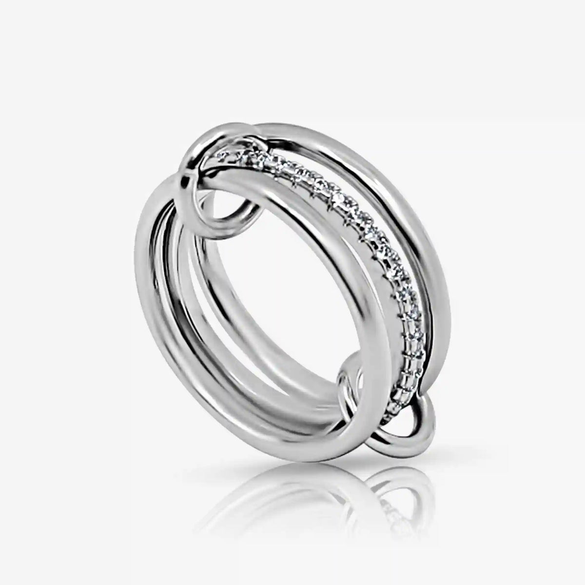 Stacked Linked Crystal Band Ring