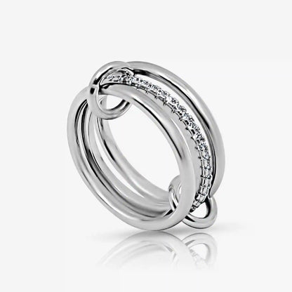 Stacked Linked Crystal Band Ring
