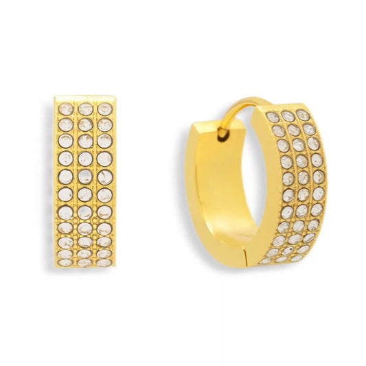 Pavé Crystal Huggie Hoop Earrings