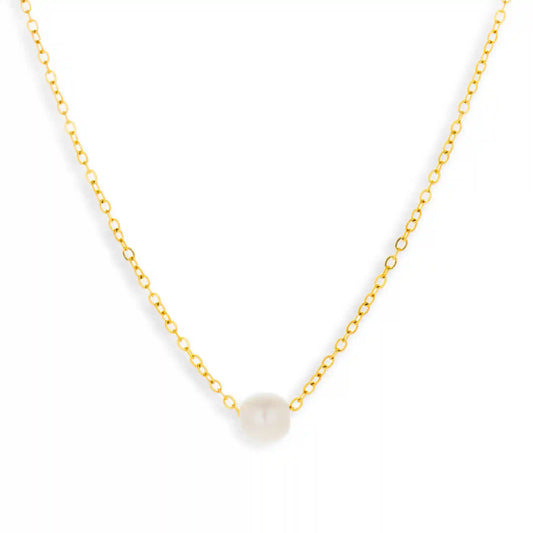 Single Pearl Drop Necklace