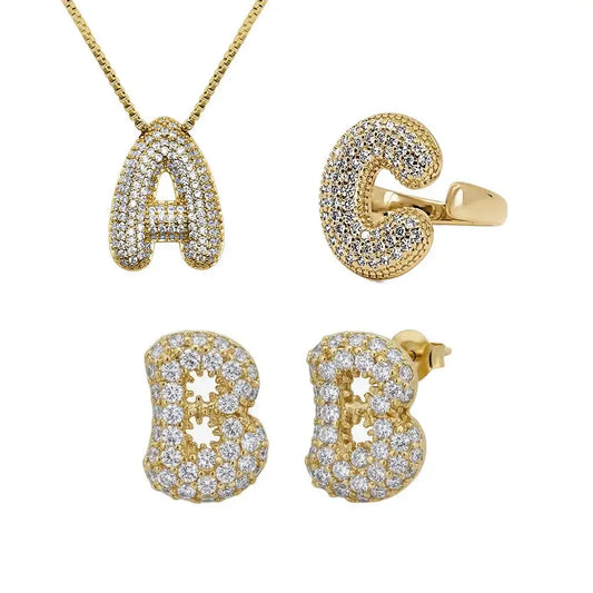 Adore Me Earring, Ring & Necklace 3 Piece Bundle