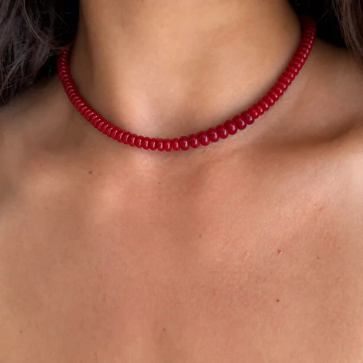 Scarlet Glow Beaded Necklace