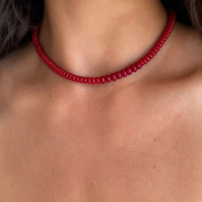 Scarlet Glow Beaded Necklace