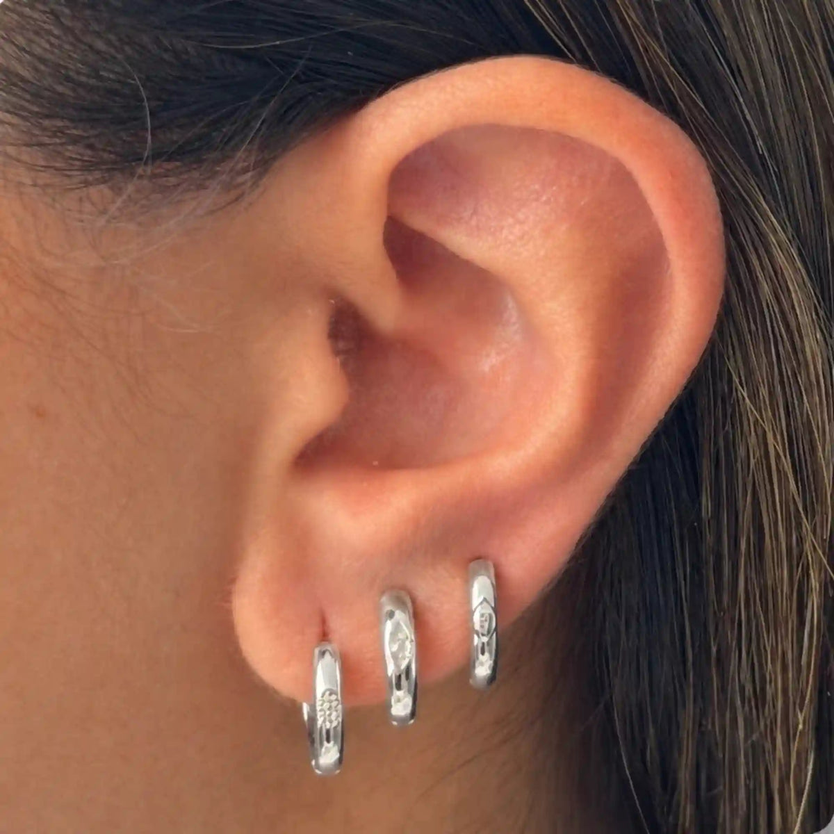 Sweet Edge Hoop 3-Piece Earrings Set