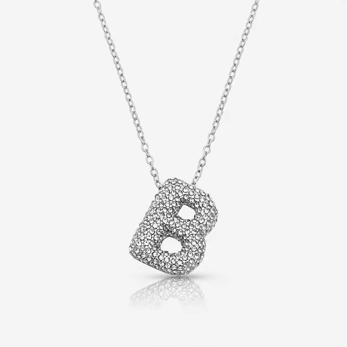 Pave Bubble Letter Necklace