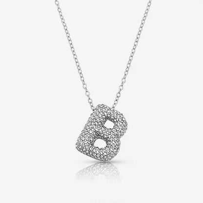 Pave Bubble Letter Necklace