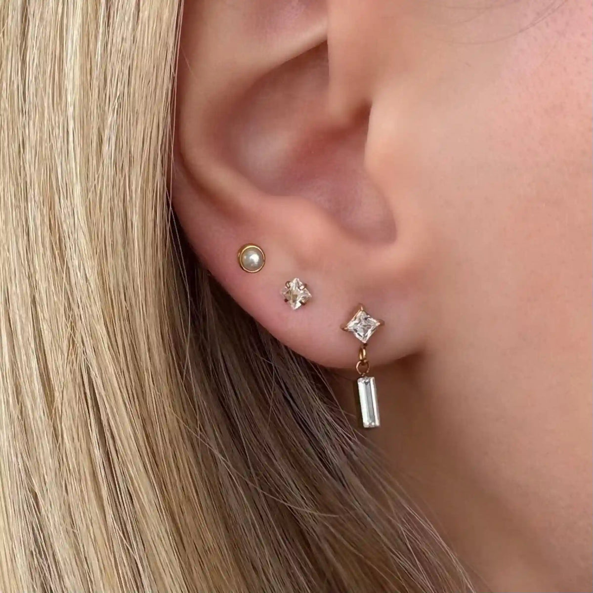 Sweet Shine Flat Back 3 Piece Earring Set