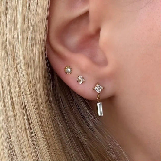 Sweet Shine Flat Back 3 Piece Earring Set