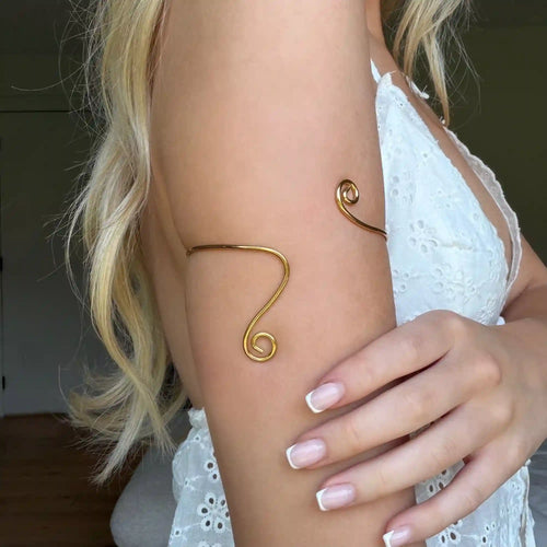 Spiral Glow Arm Cuff Gold