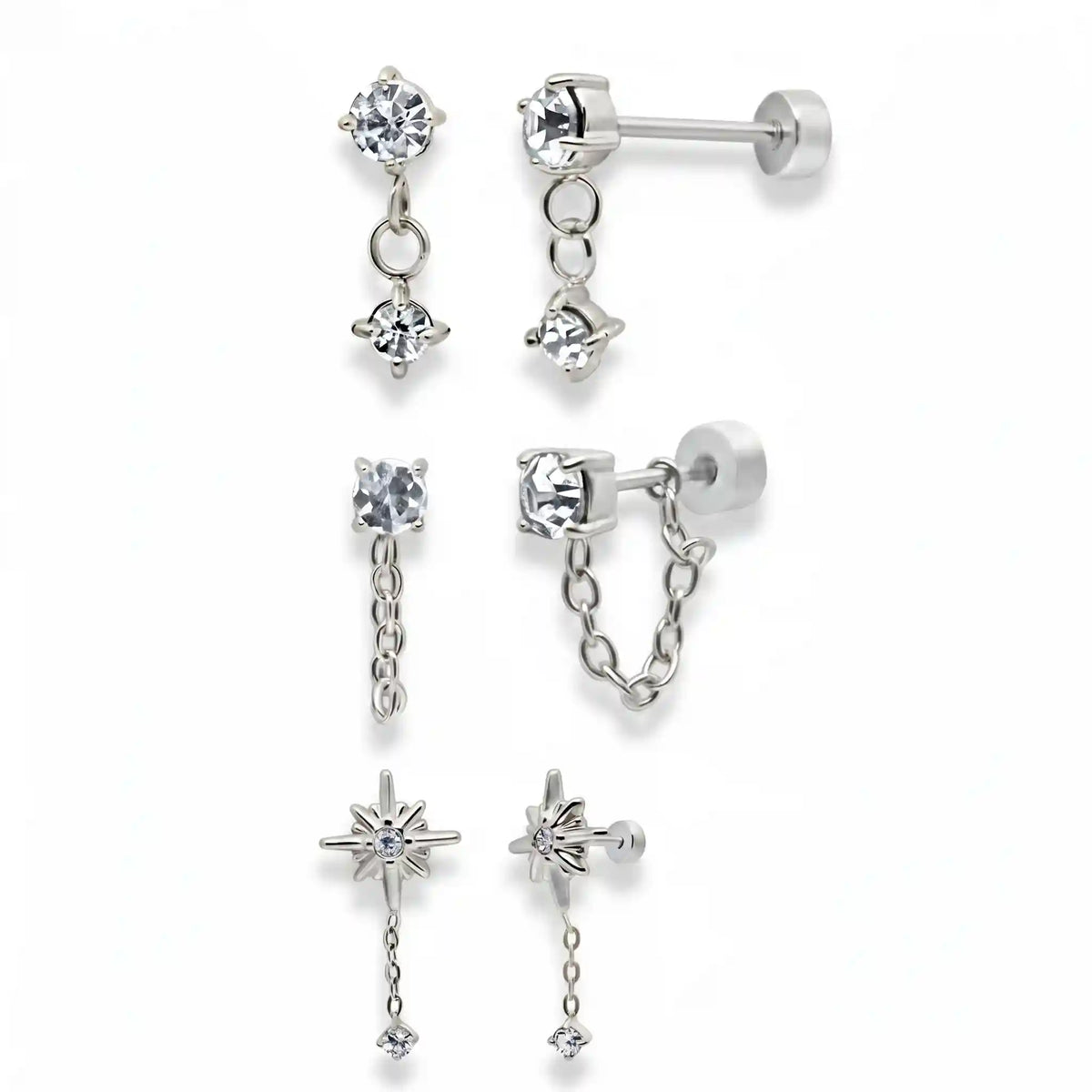 Flat Back Earrings Set Collection