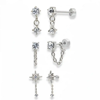 Meet Me At Midnight Flat Back 3-Piece Earring Set