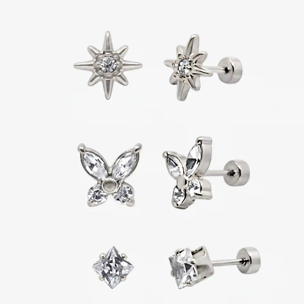 Flat Back Earrings Set Collection