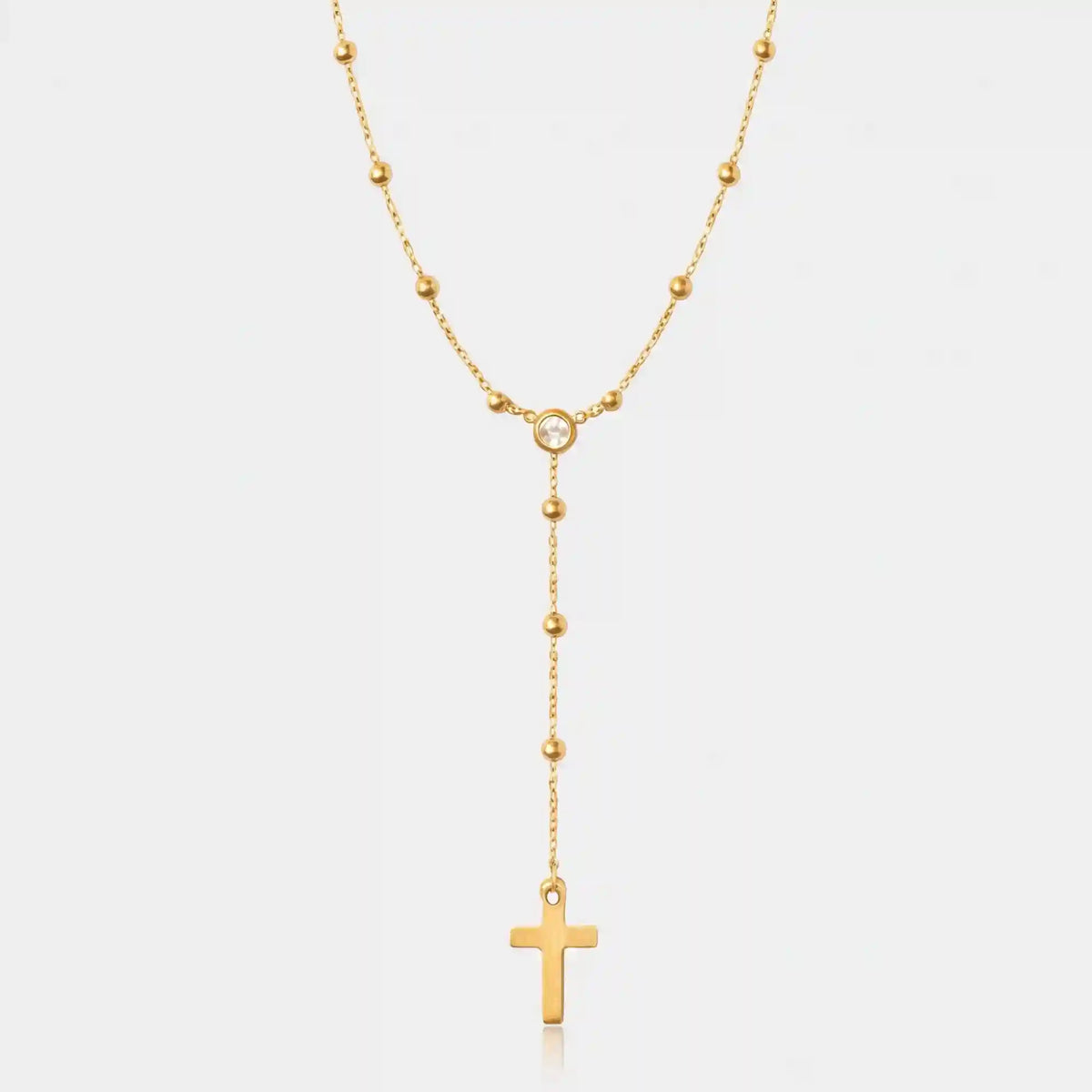 Alessia Lariat Cross Necklace