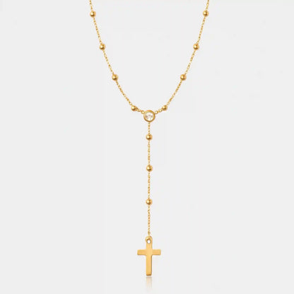 Alessia Lariat Cross Necklace