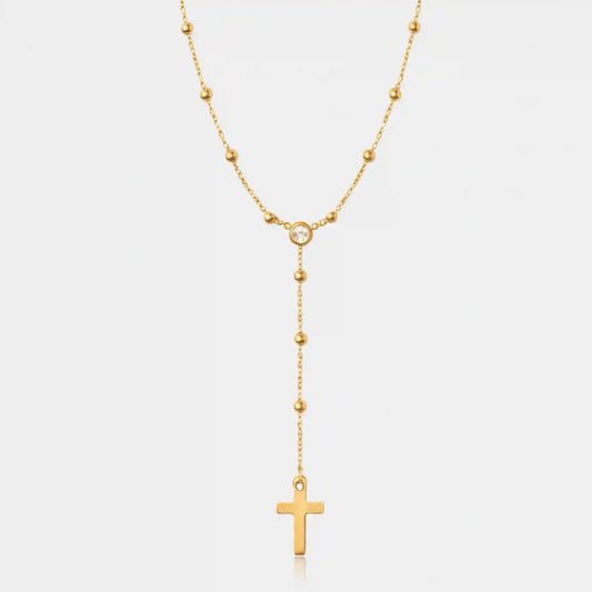 Alessia Lariat Cross Necklace