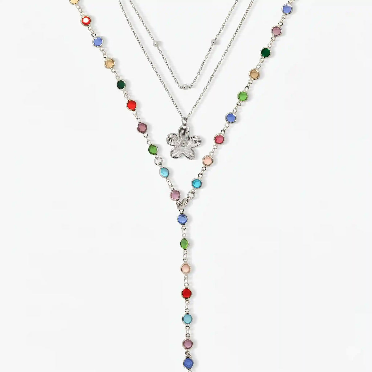 Sunset Glow Rainbow 3-Piece Necklace Set