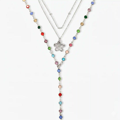 Sunset Glow Rainbow 3-Piece Necklace Set