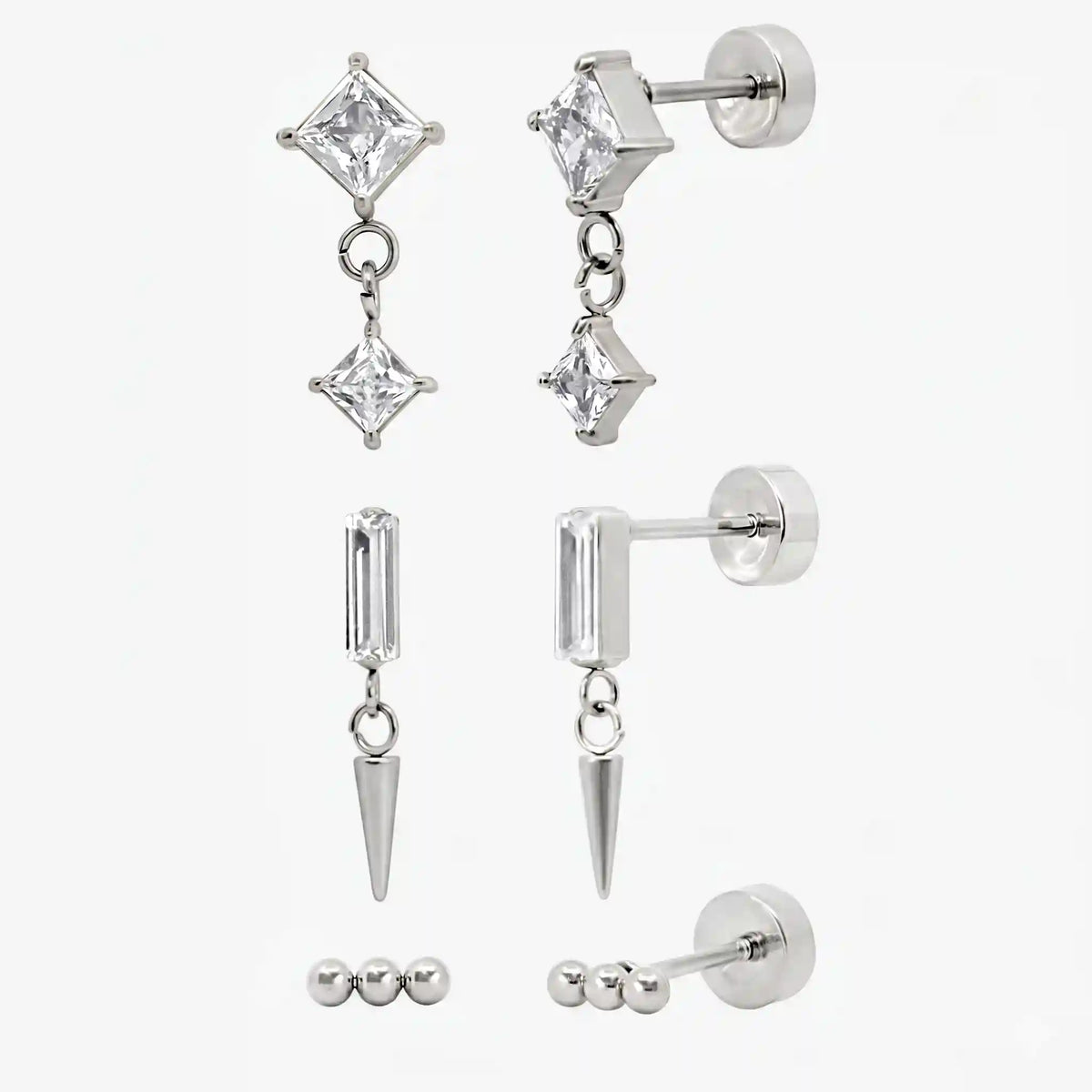 Flat Back Earrings Set Collection