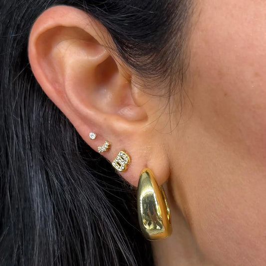 Crystal Initial Stud Earrings