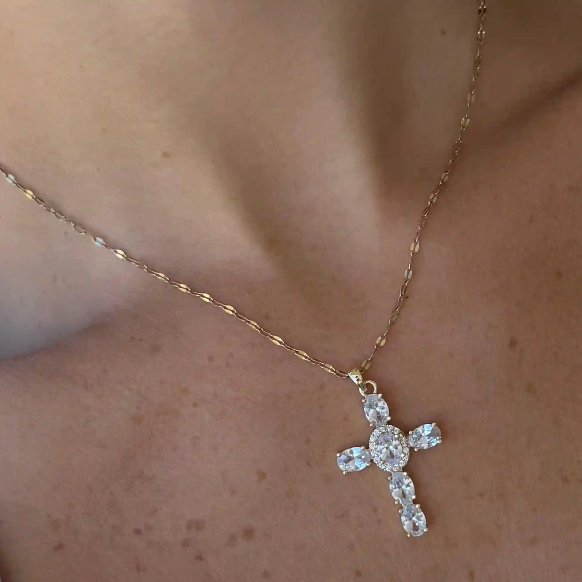 Heavenly Glow Cross Necklace