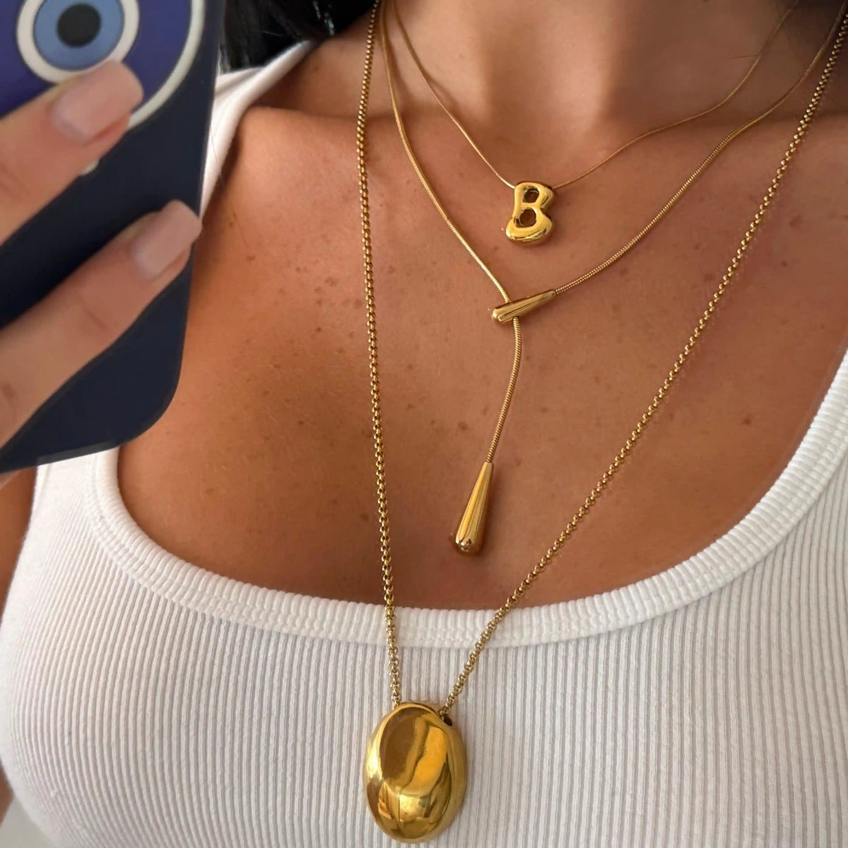 Golden Drip Lariat Necklace