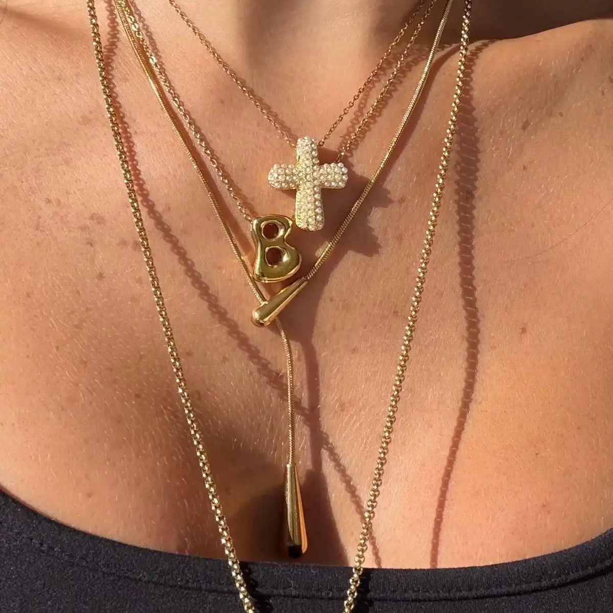 Golden Drip Lariat Necklace