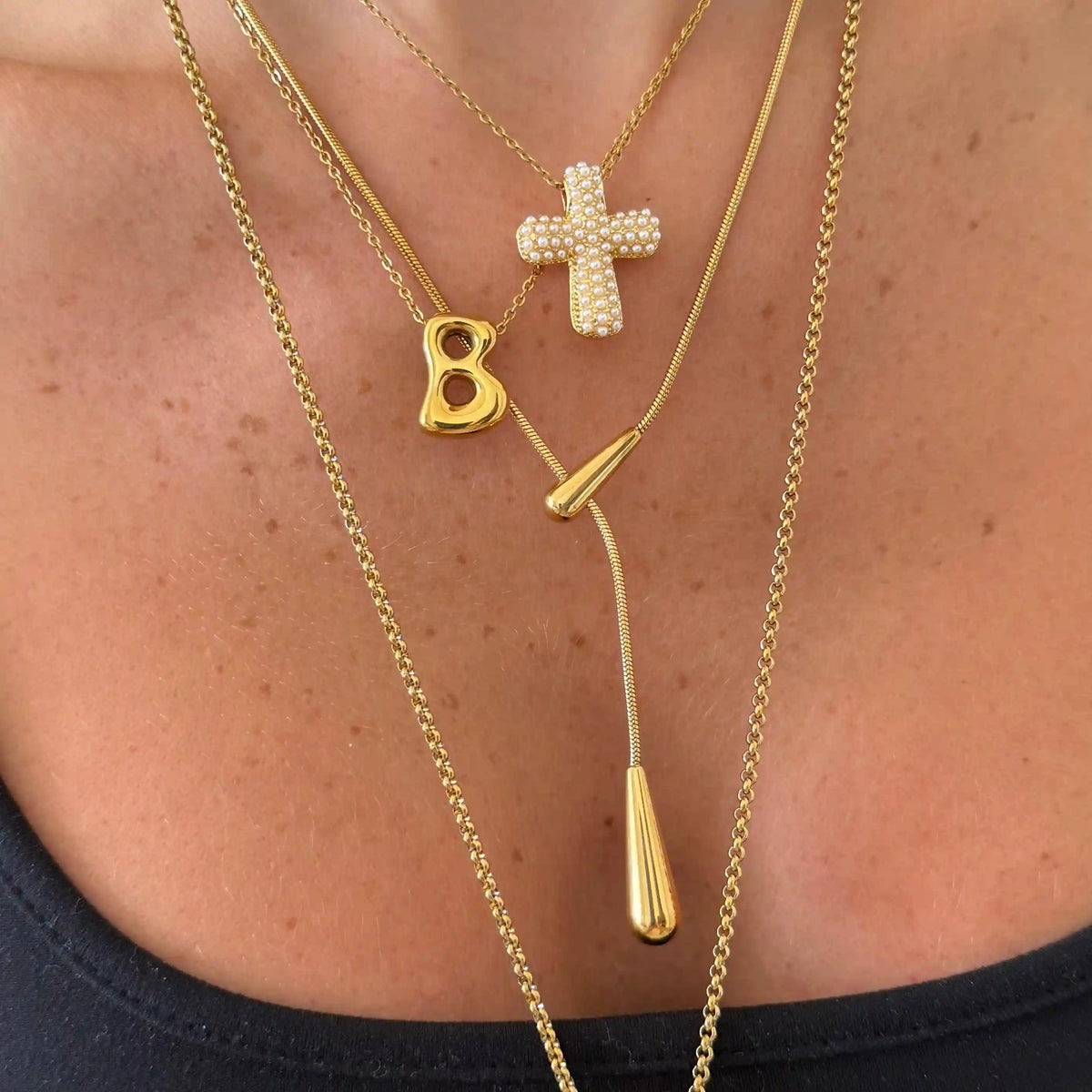 Golden Drip Lariat Necklace