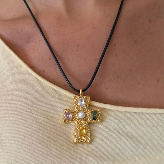 Popstar Cross Cord Necklace