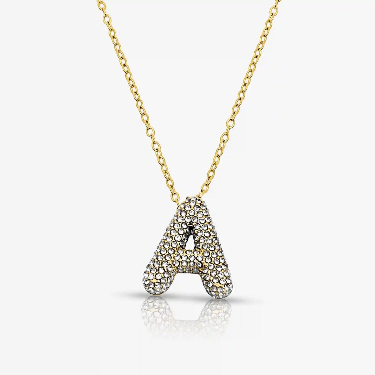 Pave Bubble Letter Necklace