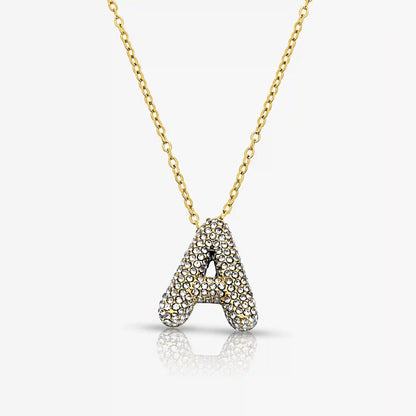 Pave Bubble Letter Necklace