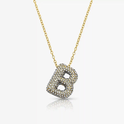 Pave Bubble Letter Necklace