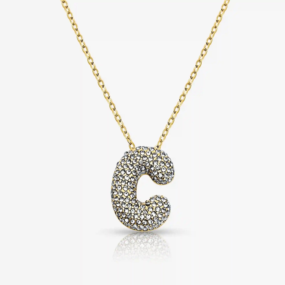Pave Bubble Letter Necklace