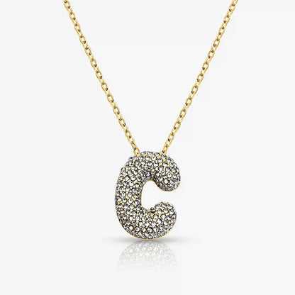 Pave Bubble Letter Necklace