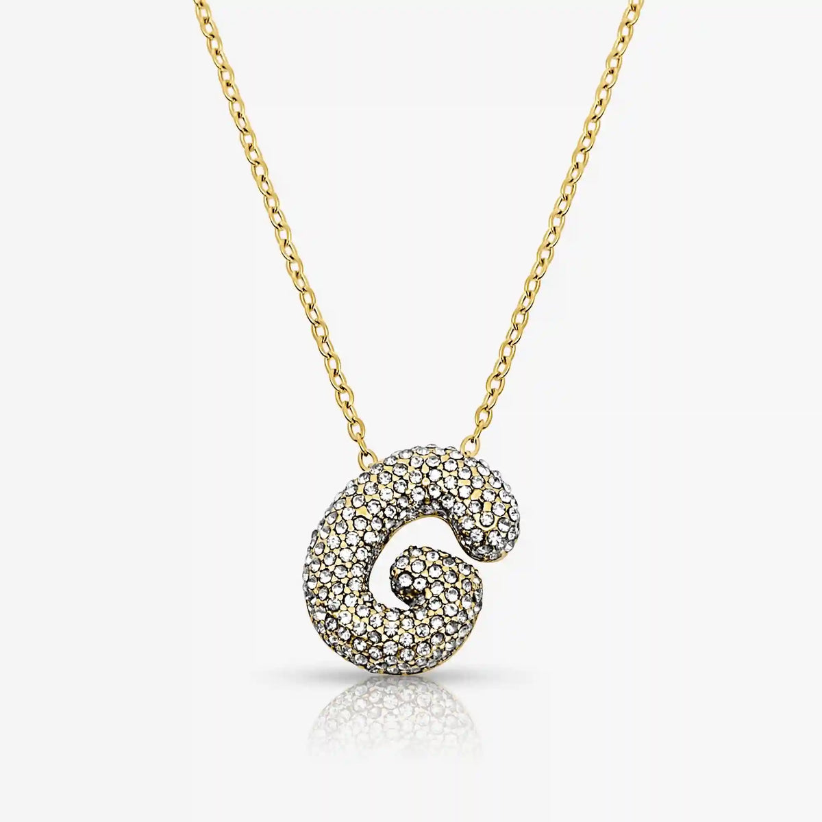 Pave Bubble Letter Necklace