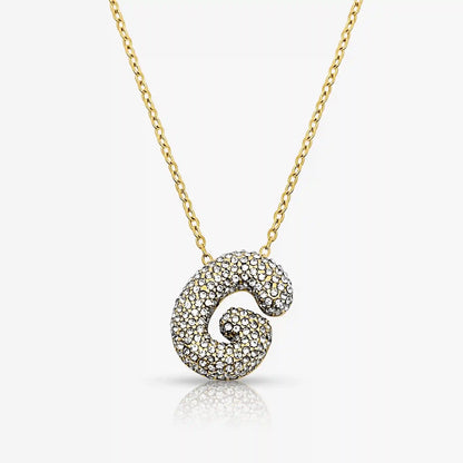 Pave Bubble Letter Necklace