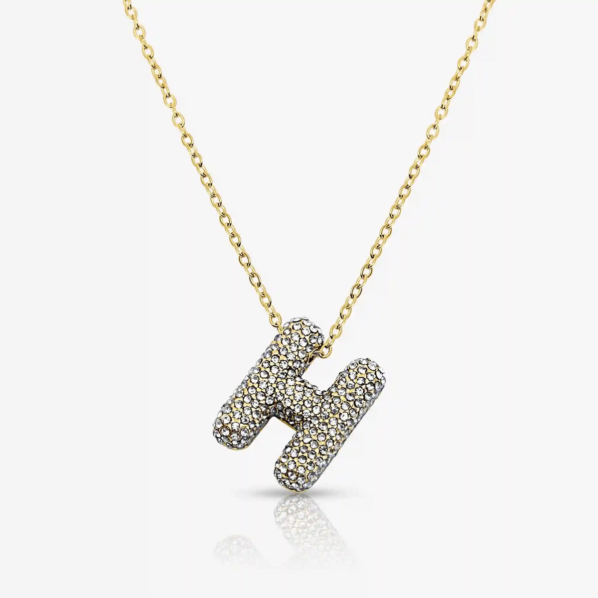 Pave Bubble Letter Necklace