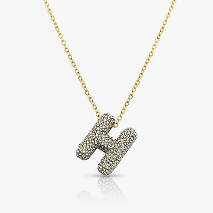 Pave Bubble Letter Necklace