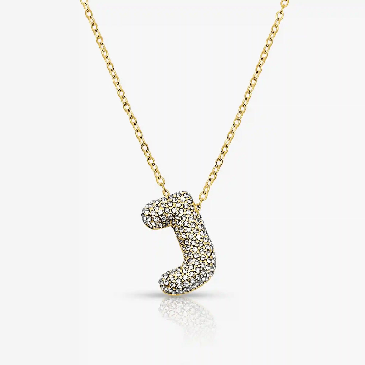 Pave Bubble Letter Necklace