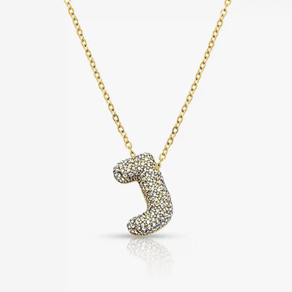 Pave Bubble Letter Necklace