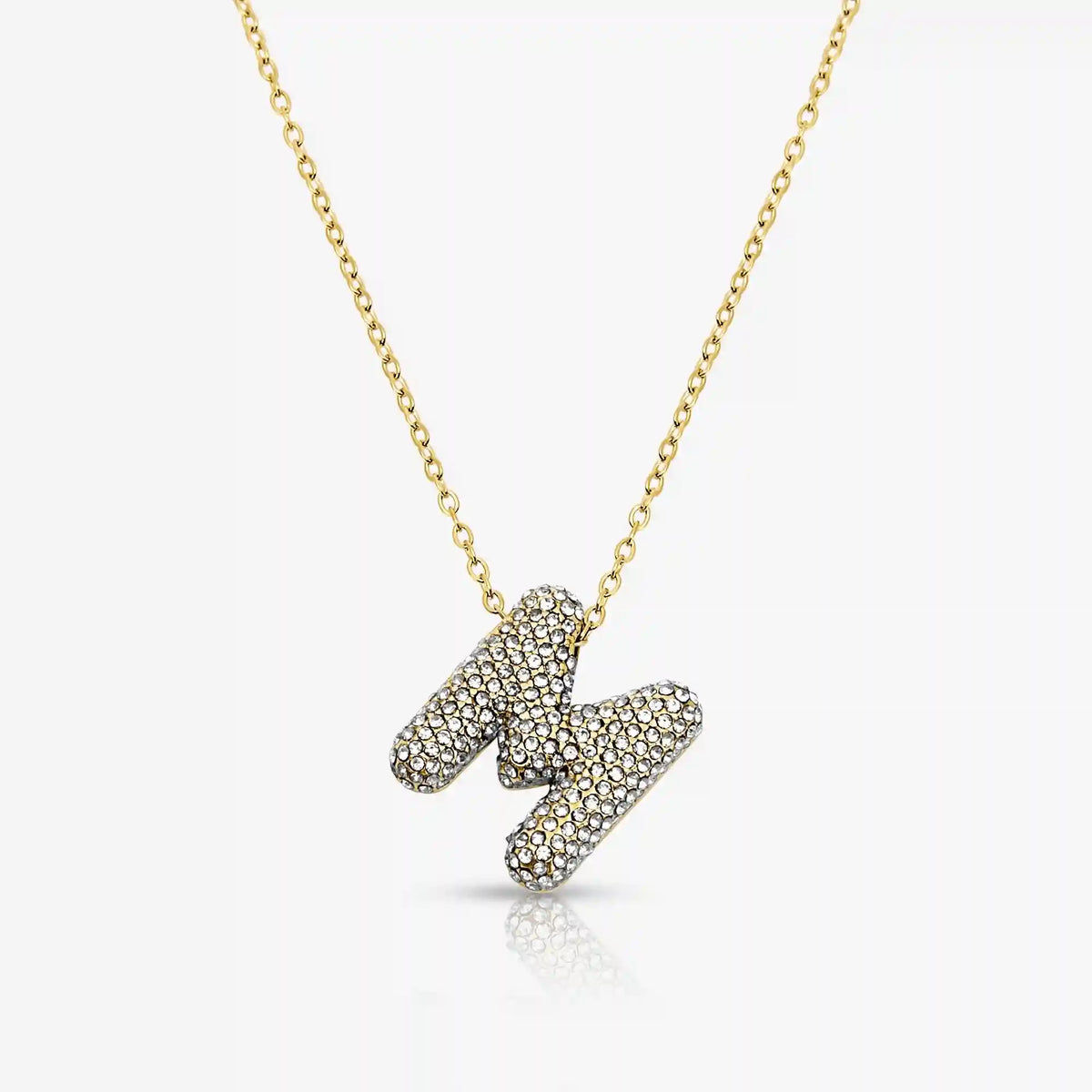 Pave Bubble Letter Necklace